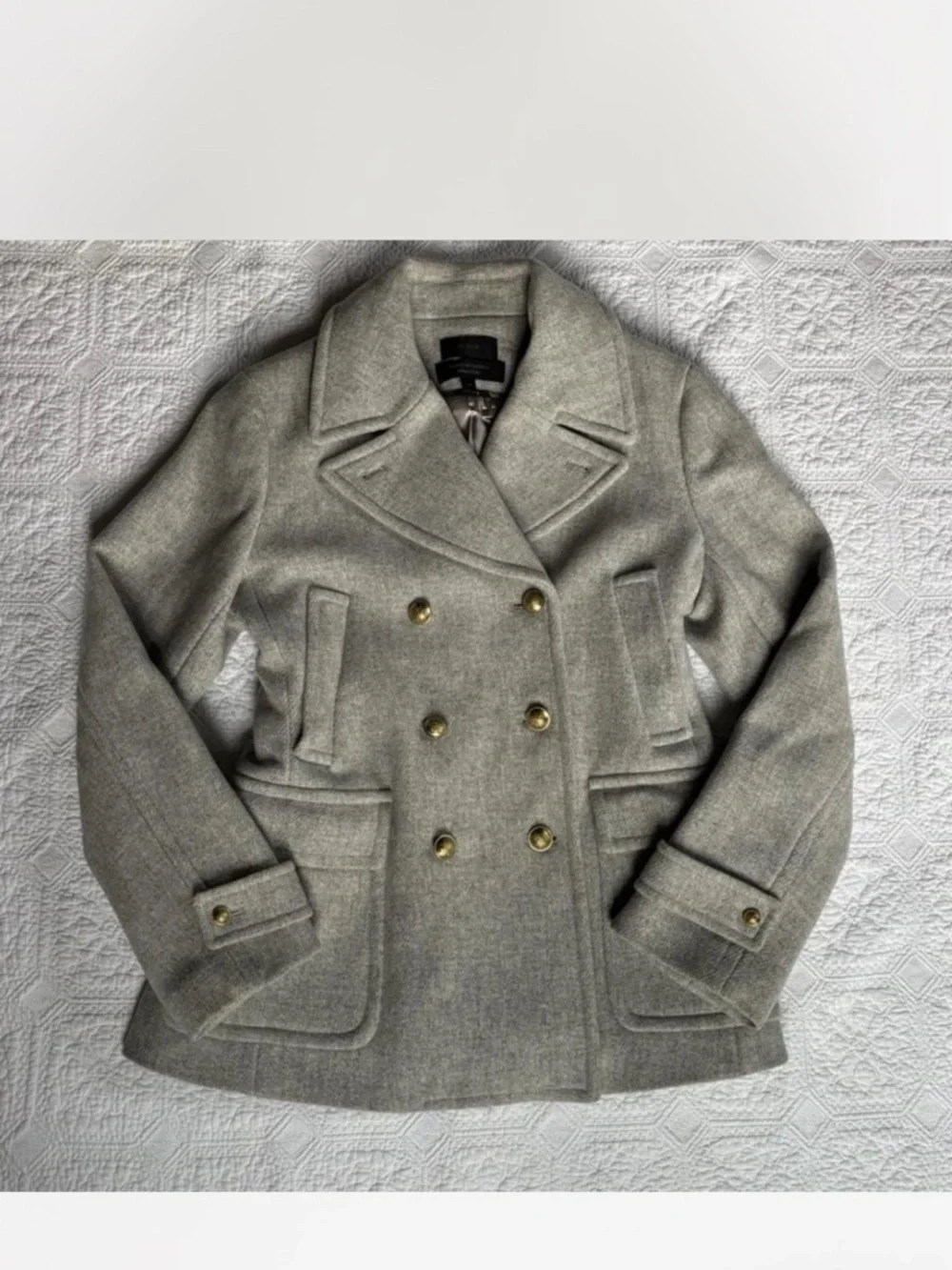 J.Crew Women's Majesty Peacoat in grey wool coat - Picture 2 of 6